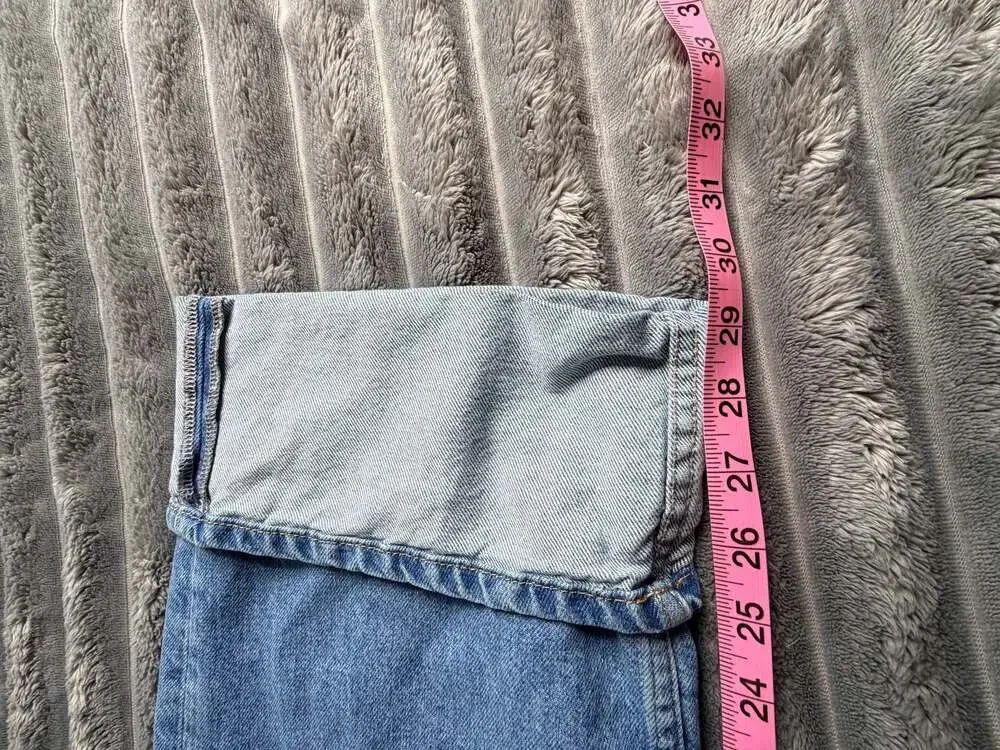 Denim Co. Straight Leg Jeans Mid Wash with Cuffed Hem Normcore Scandi Capsule